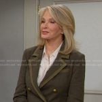 Marlena’s army green double breasted blazer on Days of our Lives
