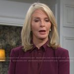 Marlena’s purple open jacket and pants on Days of our Lives