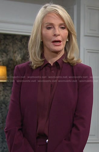 Marlena's purple open jacket and pants on Days of our Lives