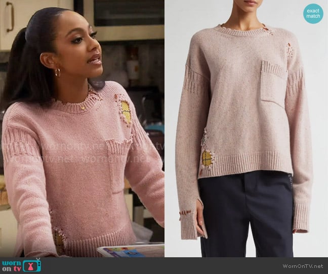 Marni Rip & Repair Wool Sweater worn by Nina (Tetona Jackson) on Poppas House