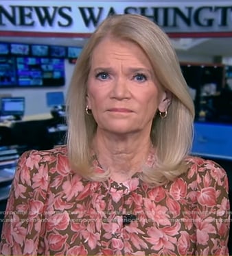 Martha’s green and pink floral blouse on Good Morning America