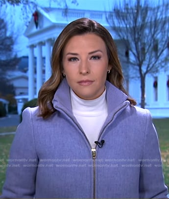 Mary's lilac zip front coat on Good Morning America