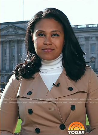 Meagan Fitzgerald's beige trench coat on Today