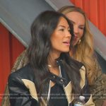 Meili’s black and beige leather moto jacket on The Real Housewives of Salt Lake City