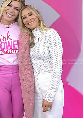 Melissa Witczyk’s white pointelle turtlneck top on Today