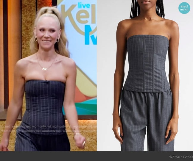 Miaou Libra Corset Top worn by Juno Temple on Live with Kelly and Mark