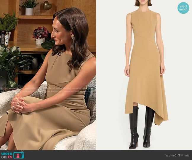 Michael Kors Collection Handkerchief Sheath Midi Wool Dress worn by Dana Spaulding on Today