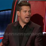 Michael Bublé’s burgundy tuxedo suit on The Voice