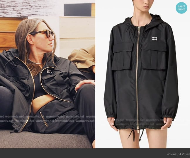 Miu Miu Technical Cropped Jacket worn by Jenna Lyons on The Real Housewives of New York City