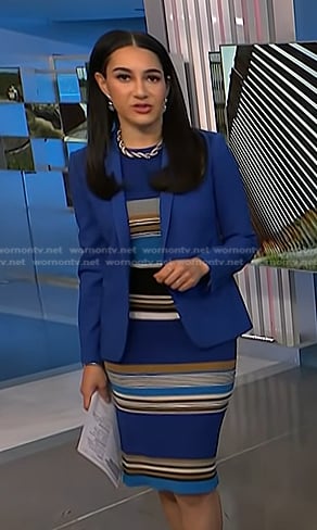 Morgan's blue striped dress on NBC News Daily