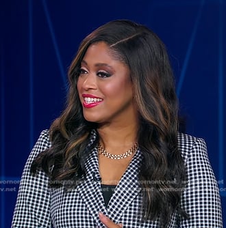 Morgan's gingham check blazer on Good Morning America