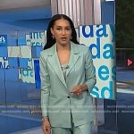 Morgan’s blue leather blazer and pants on NBC News Daily