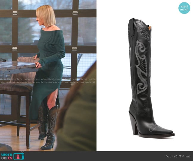 Moschino Pointed-toe Leather Boots worn by Whitney Rose on The Real Housewives of Salt Lake City