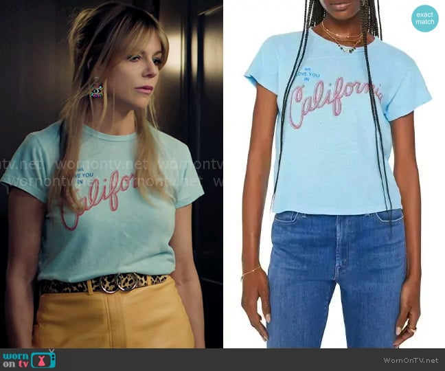 Mother The Sinful Short Sleeve Graphic T-Shirt in California Love worn by Morgan Gillory (Kaitlin Olson) on High Potential