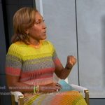 Robin’s multicolor striped ribbed knit dress on Good Morning America