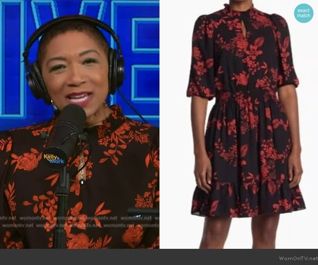 Nanette Floral Flounce Hem Puff Sleeve Dress worn by Deja Vu on Live with Kelly and Mark