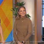 Natalie’s brown tie waist sweater dress on The Talk