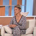 Natalie’s printed knit wrap tunic and pants set on The Talk