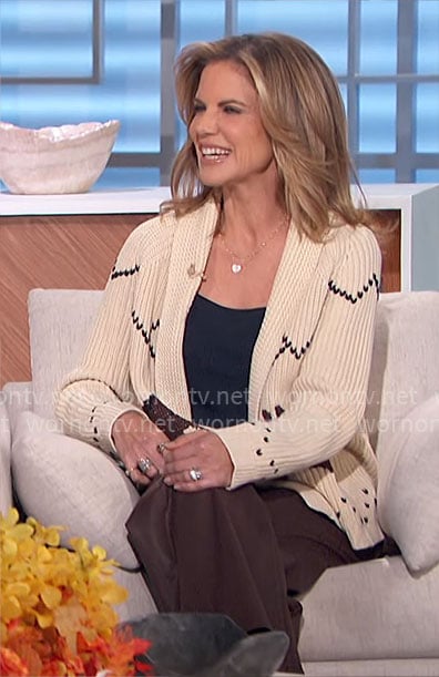 Natalie's horse cardigan on The Talk