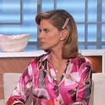 Natalie’s pink belt print blouse on The Talk