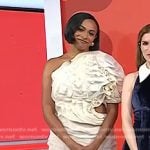 Nicolette Robinson’s ivory ruffle one-shoulder dress on Today