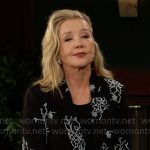 Nikki’s black beaded blazer on The Young and the Restless