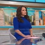 Nikki Battiste’s blue short sleeved dress on CBS Mornings