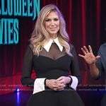 Nikki Novak’s black contrast sheer dress on Access Hollywood