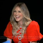 Nikki Novak’s red heart embellished dress on E! News