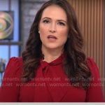 Nikki Battiste’s red tie-neck dress on CBS Mornings