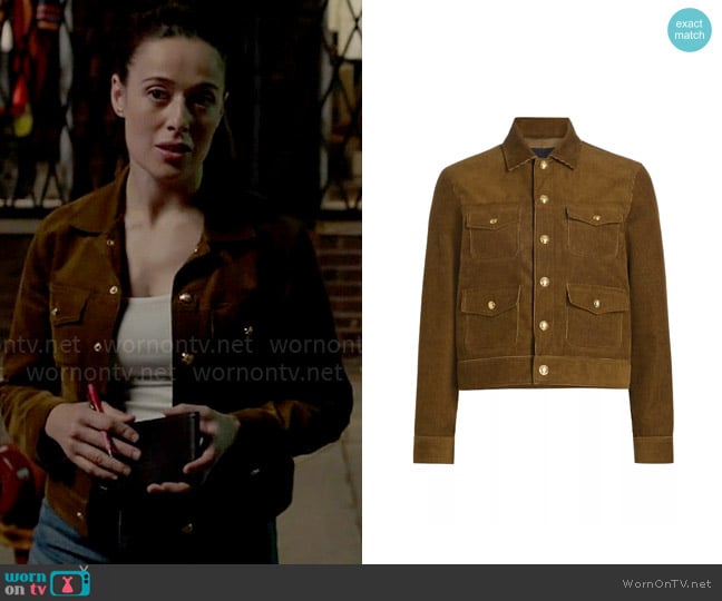 Nili Lotan Lizeth Corduroy Utility Jacket worn by Kim Burgess (Marina Squerciati) on Chicago PD