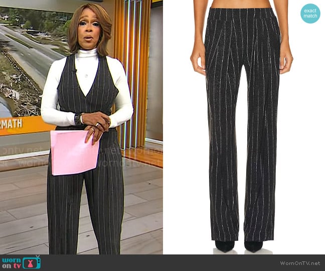 Norma Kamali Low Rise Pleated Trouser worn by Gayle King on CBS Mornings