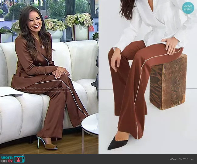 Veronica Beard Enrick Satin Pants worn by Kaylee Hartung on Today