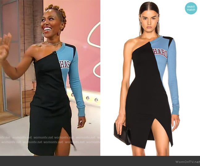 Off-White One Shoulder College Dress worn by DeWanda Wise on Sherri