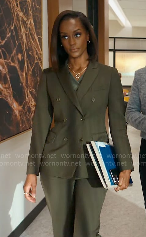 Olympia's olive green suit on Matlock