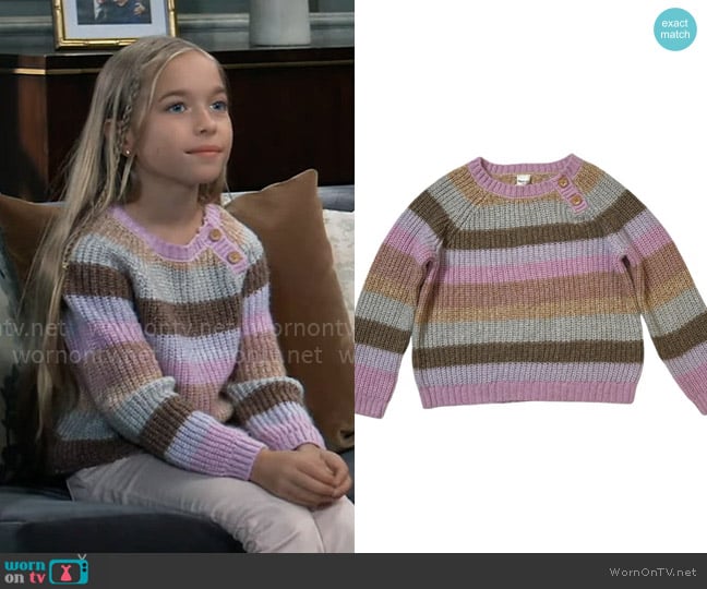 OshKosh B'Gosh Striped Sweater worn by Violet Finn (Jophielle Love) on General Hospital