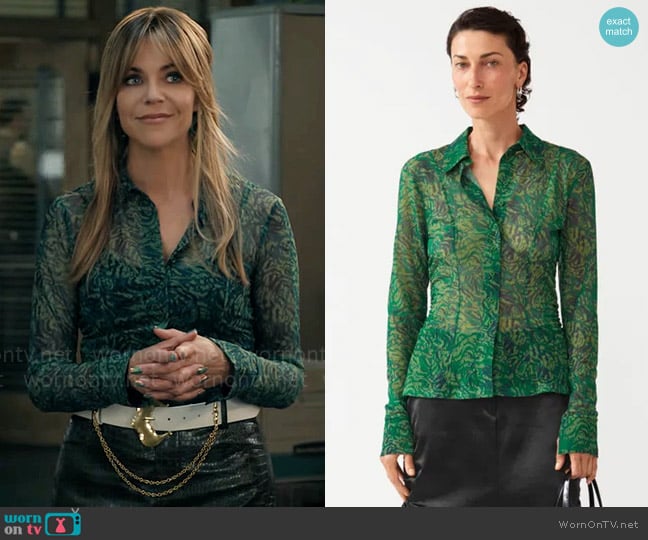 & Other Stories Printed Fitted Shirt worn by Morgan Gillory (Kaitlin Olson) on High Potential