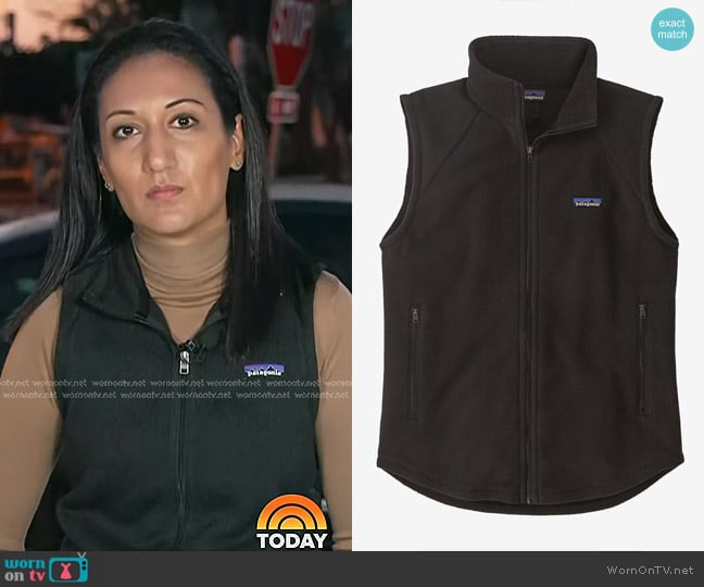 Patagonia Classic Microdini Fleece Vest worn by Priya Sridhar on Today