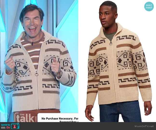 Pendleton The Original Westerley Zip Up Cardigan Sweater worn by Jerry O'Connell on The Talk