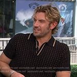 Adam Demos’s black contrast polo on Access Hollywood