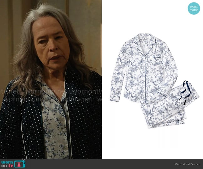 Petite Plume Timeless Toile Print Pajama Set worn by Madeline Matlock (Kathy Bates) on Matlock