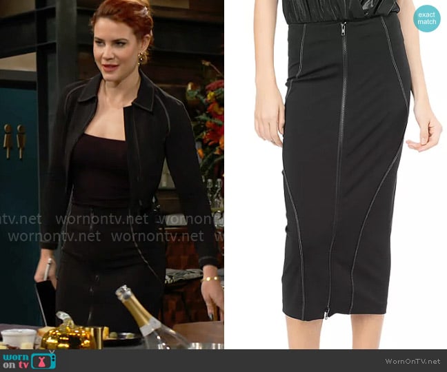 Pinko Efesto Skirt worn by Sally Spectra (Courtney Hope) on The Young and the Restless