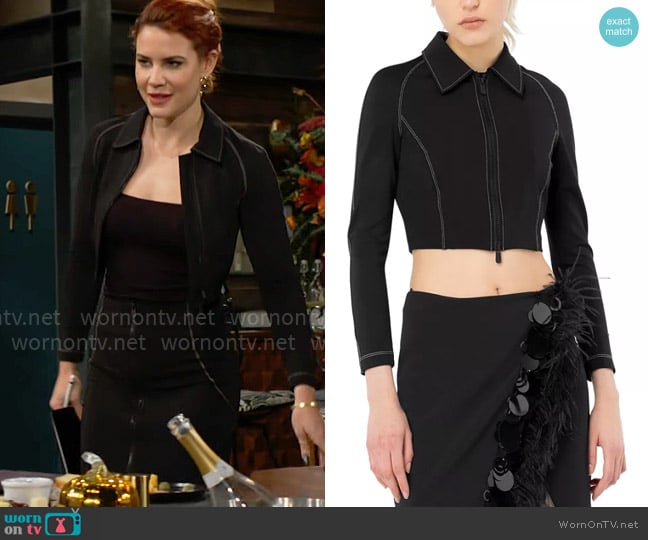 Pinko Epido Cropped Jacket worn by Sally Spectra (Courtney Hope) on The Young and the Restless