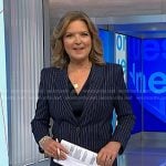 Cristine Romans’ navy pinstripe blazer and skirt suit on NBC News Daily