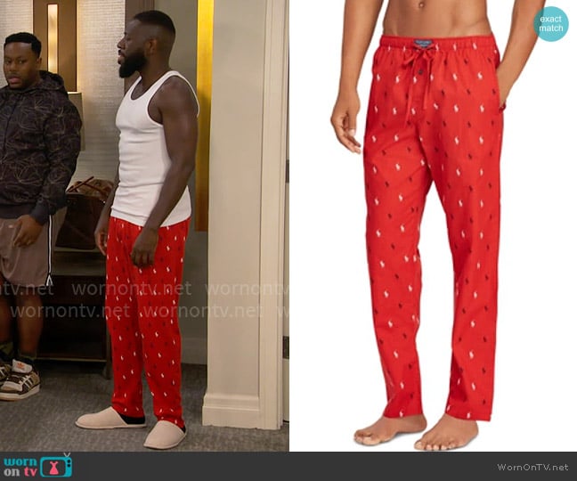 Polo Ralph Lauren Pajama Pants worn by Malcom (Sheaun McKinney) on The Neighborhood