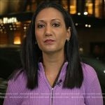 Priya Sridhar’s lavender ribbed half-zip sweater on Today