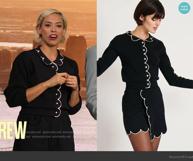 Rachel Antonoff Cupcake Cardigan worn by Pilar Valdes on The Drew Barrymore Show