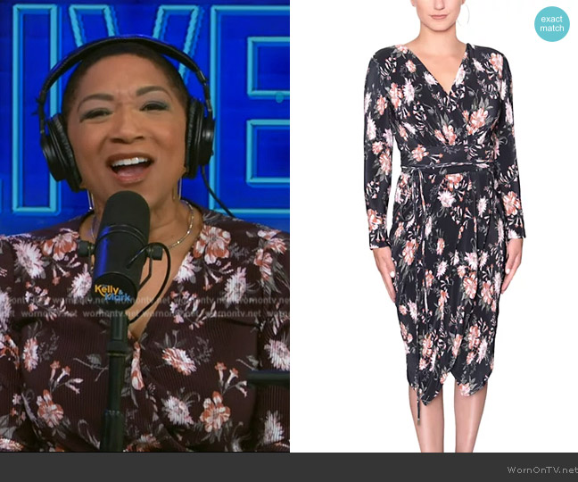 Rachel Rachel Roy Sylvia Floral-Print Faux-Wrap Dress worn by Deja Vu on Live with Kelly and Mark