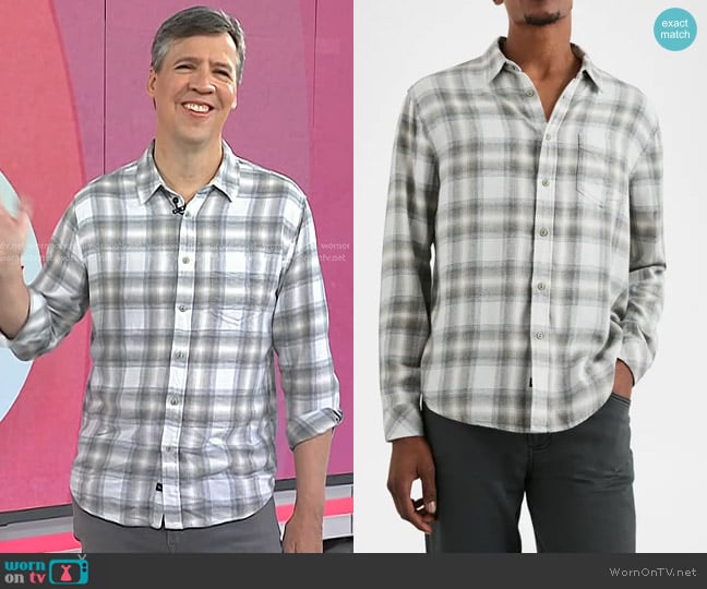 Rails Lennox Brushed Plaid Sport Shirt worn by Jeff Kinney on Today