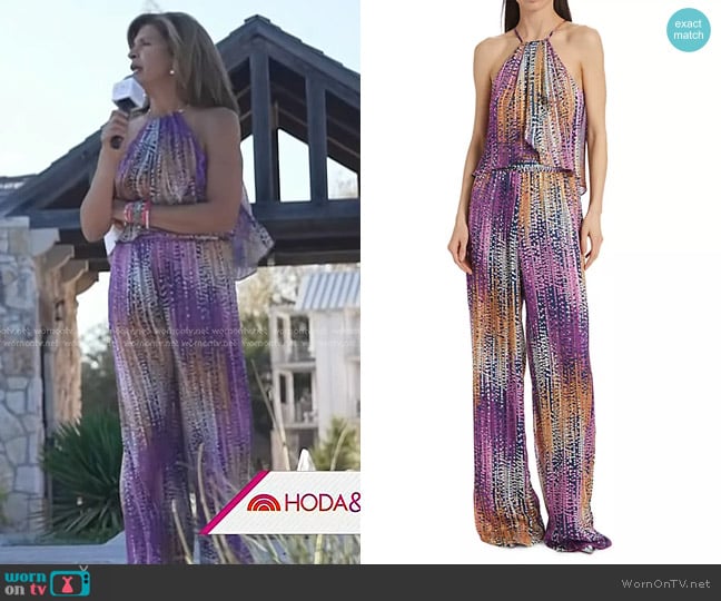 Ramy Brook Leora Tie-Dye Dotted Jumpsuit in Deep Lilac Dot worn by Hoda Kotb on Today